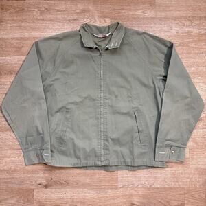 Vintage 60s 70s Green Harrington Zip Up Jacket Drizzler Style Medium